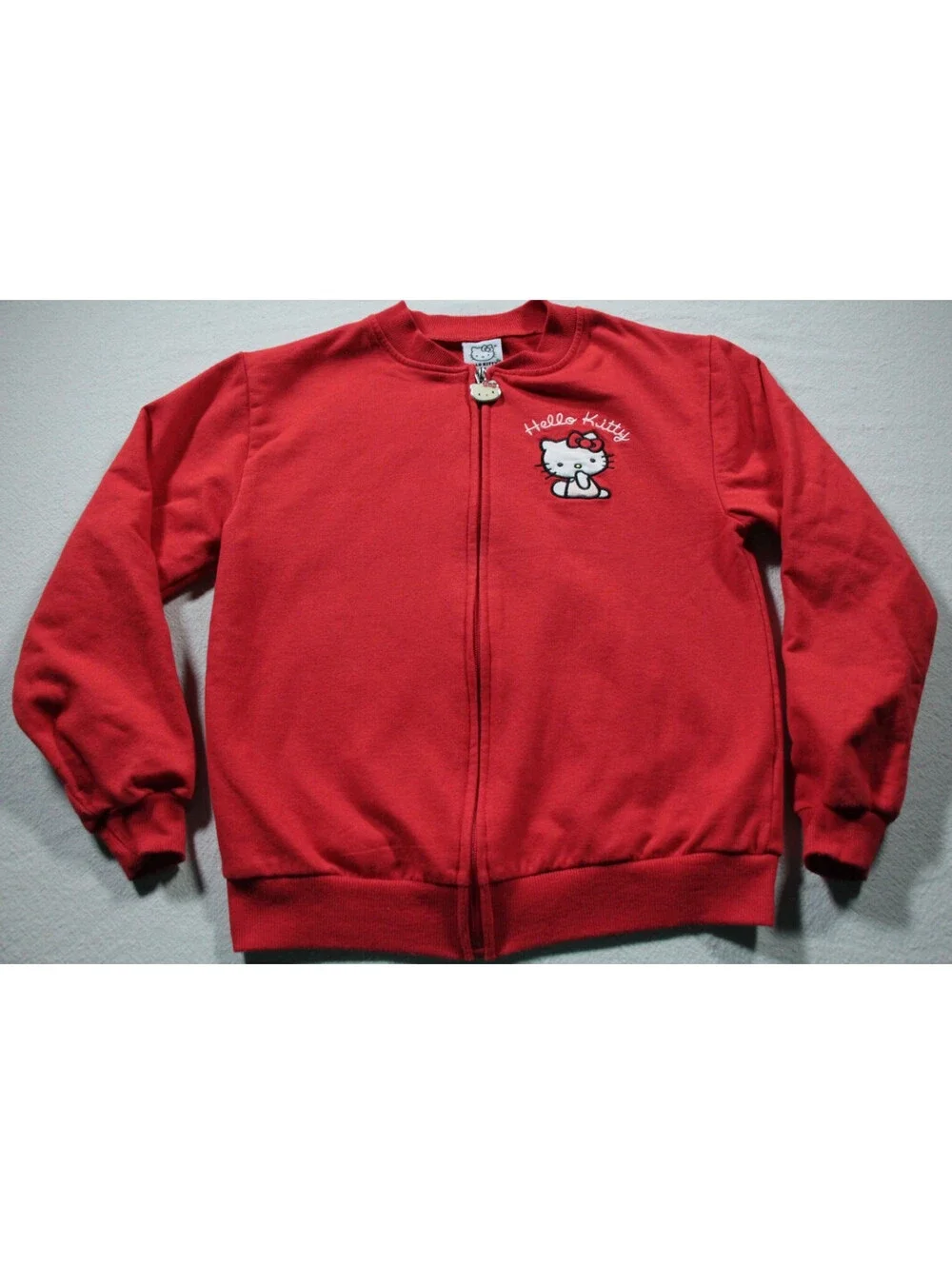 Hello Kitty Girls Size 12 Full Zip Up Sweatshirt Red Youth Sanrio